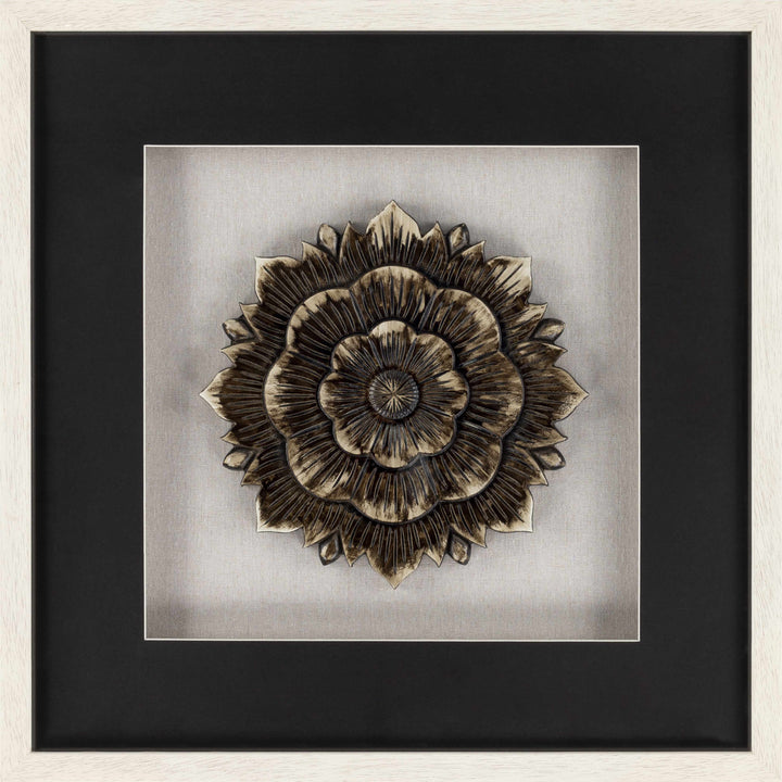 Tanza Black Textured Floral Wall Art