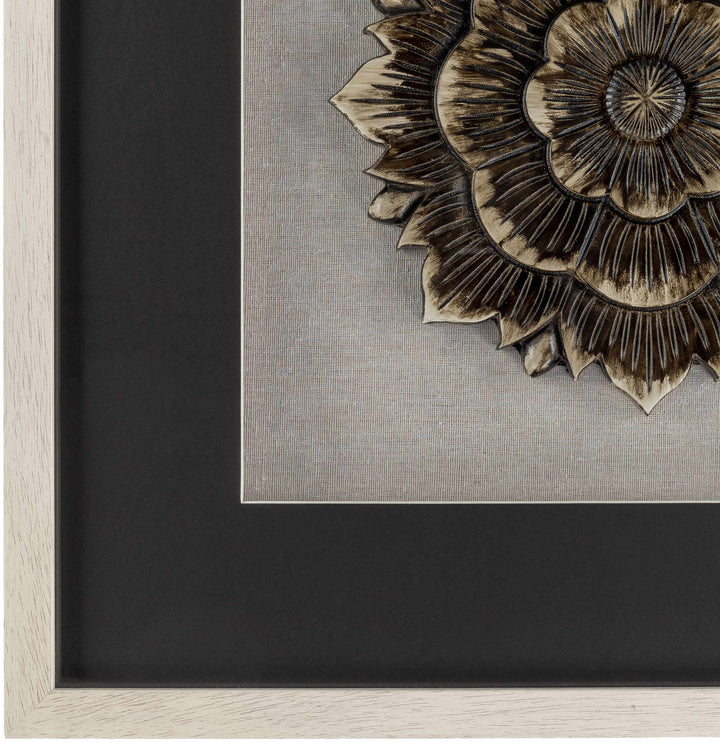 Tanza Black Textured Floral Wall Art