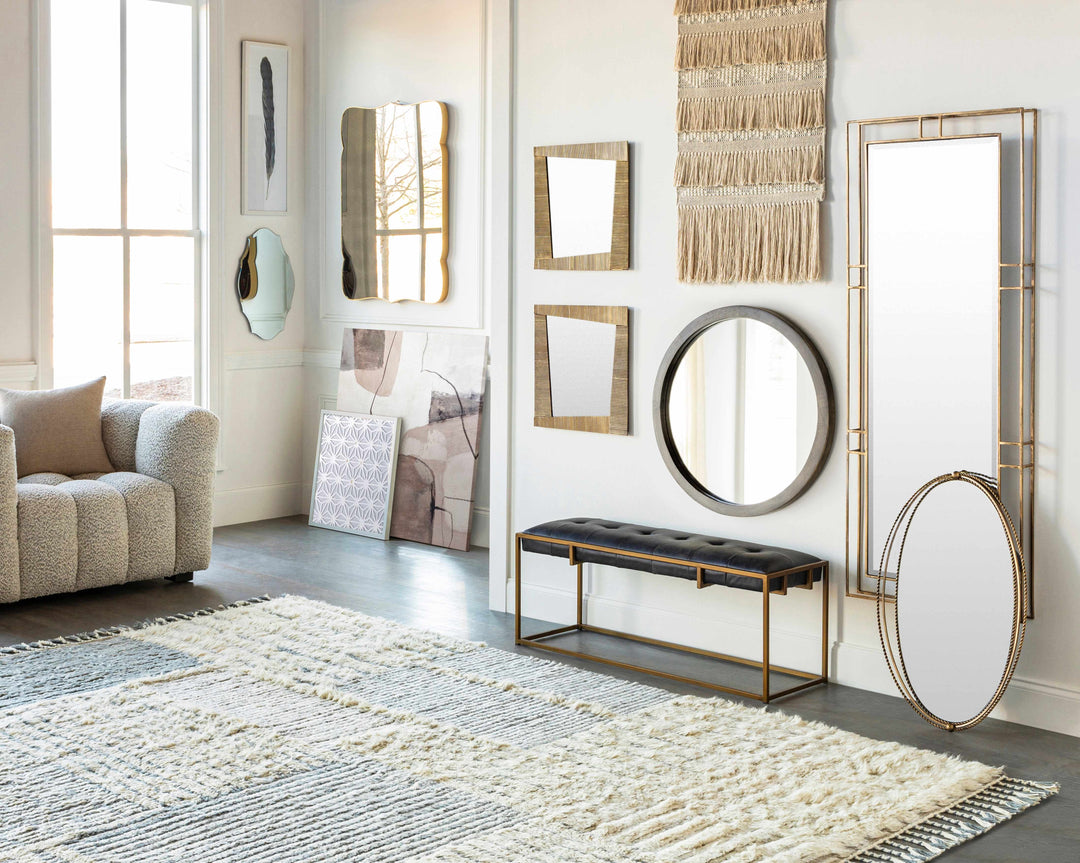 Brookesmith Cream Fringed Patterned Wall Hanging