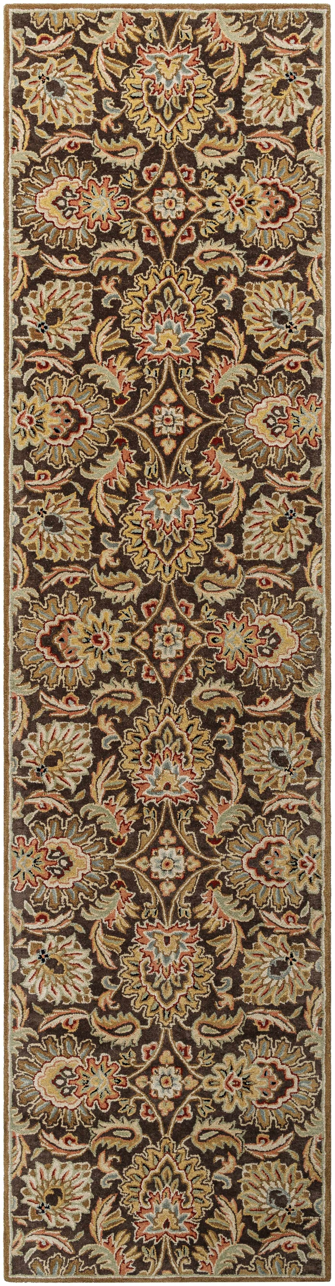 Decorative runner rug with intricate patterns on a dark background

Chesterton 1028 Hand Tufted Brown Wool Rug