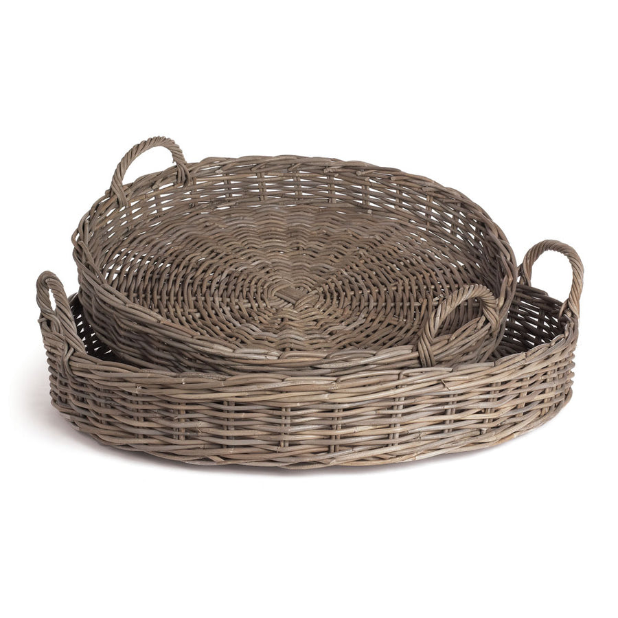 Normandy Extra Large Low Round Baskets, Set Of 2