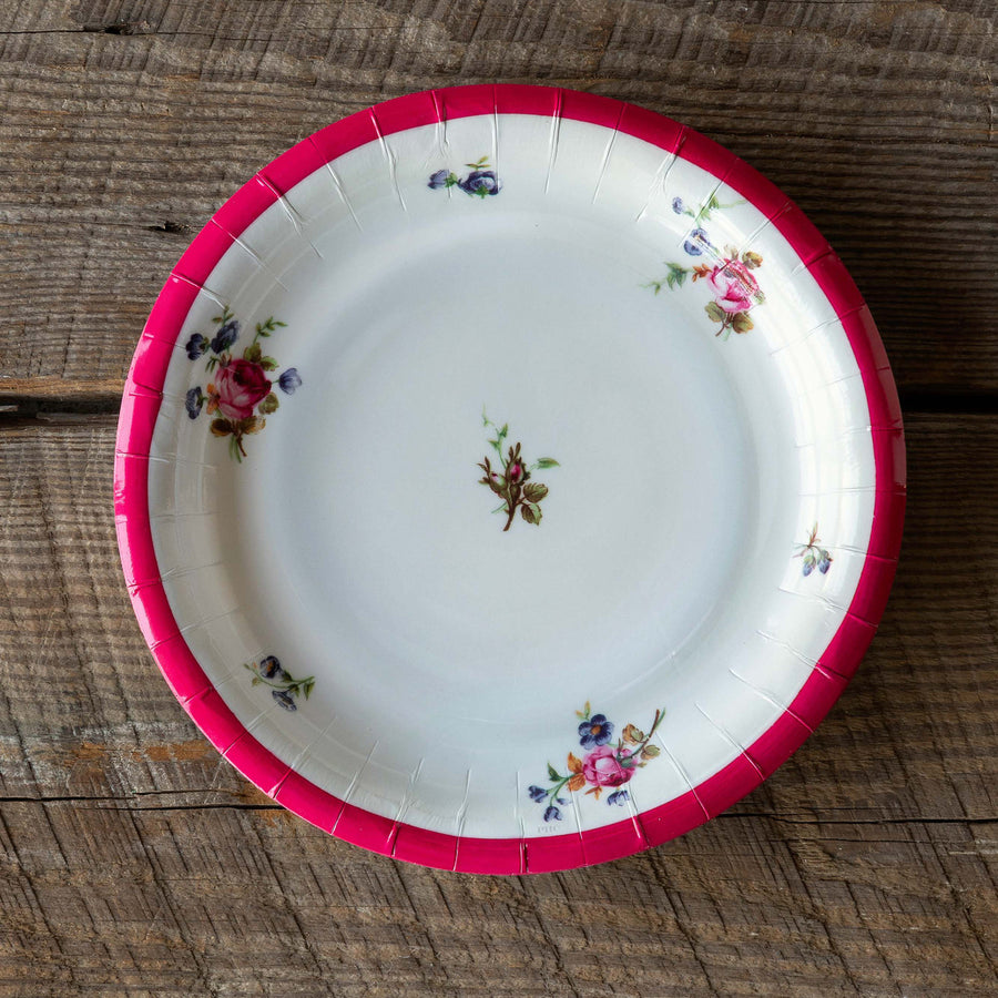 Petite Flower China Look Paper Dinner Plates, 10"