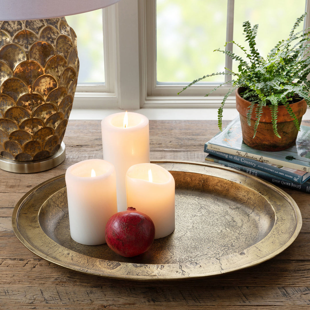 Cast Aluminum Oval Candle Tray