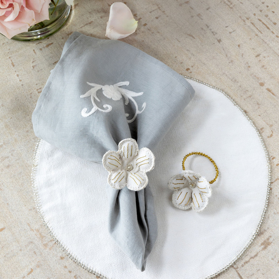 Upcycled Canvas Flower Napkin Ring