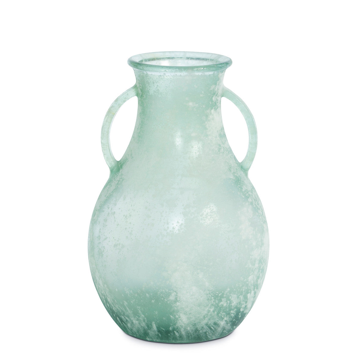Glass Vase with Handles Frosted Seafoam Large