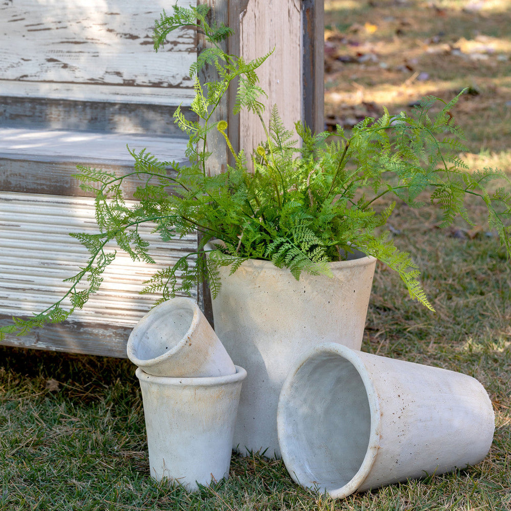 Distressed Concrete Tall Planter, Large
