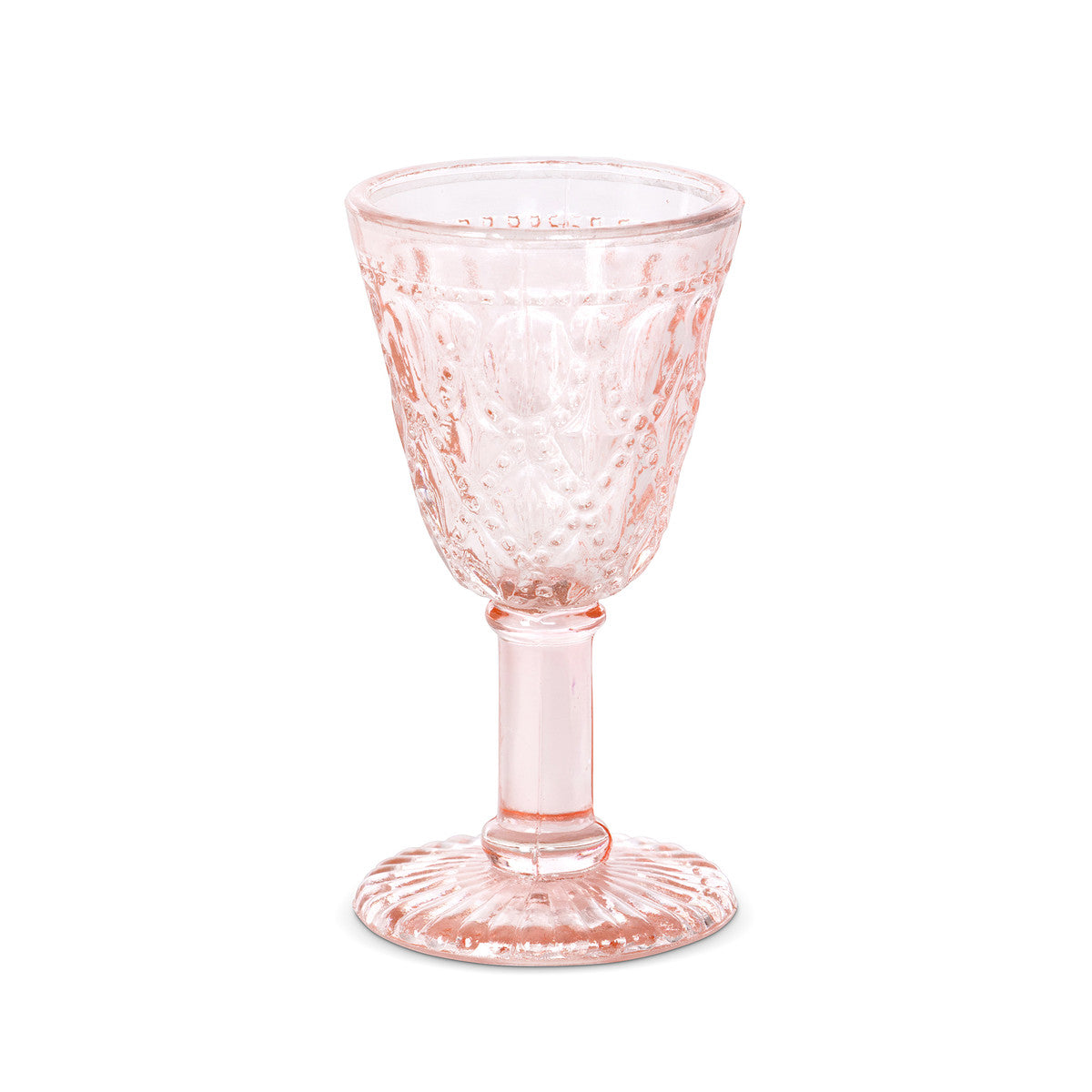 Pressed Glass Pink Votive Holder
