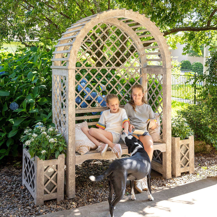 Iron Garden Trellis with Bench