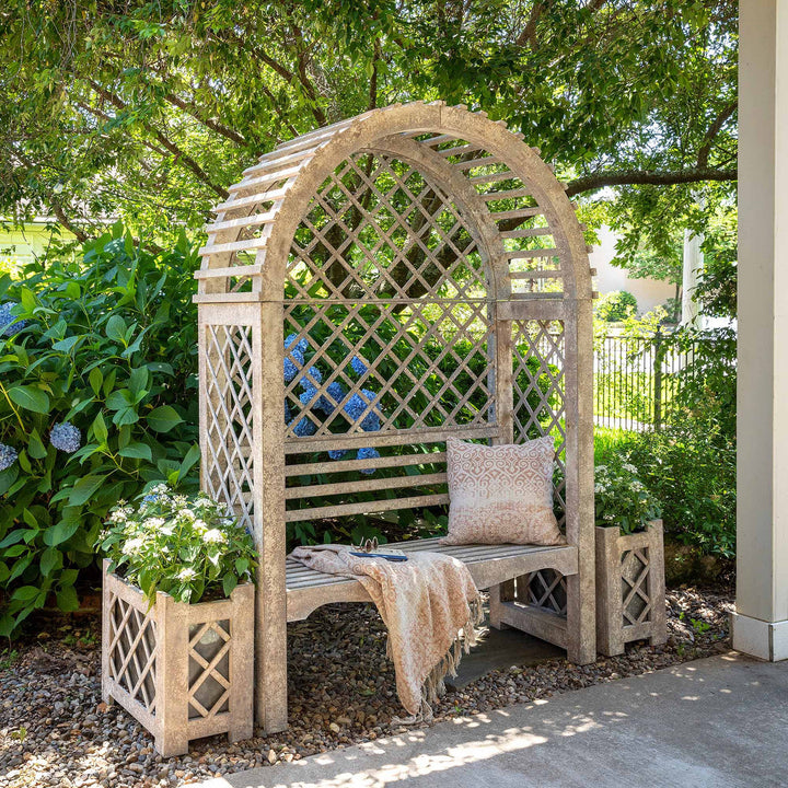 Iron Garden Trellis with Bench