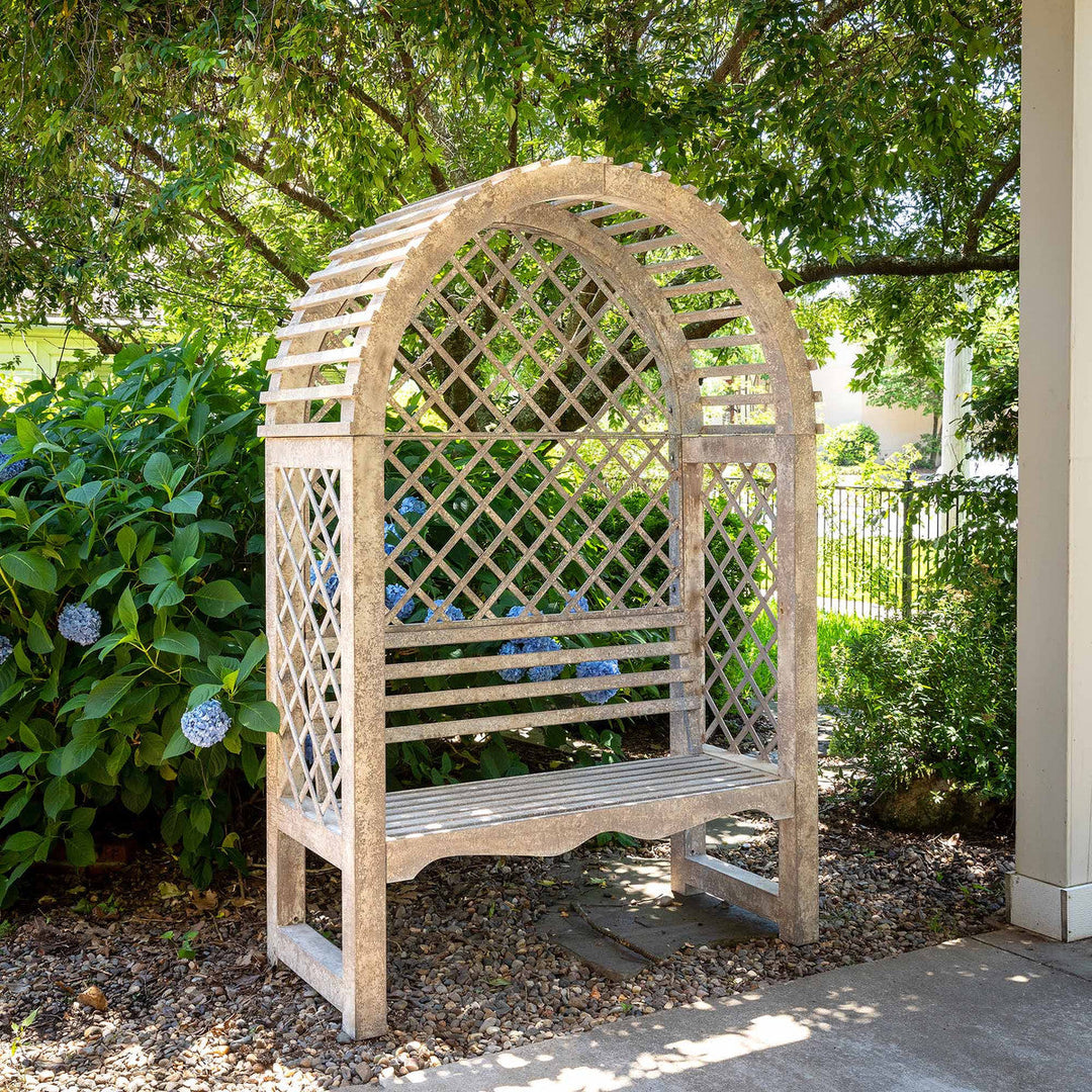 Iron Garden Trellis with Bench