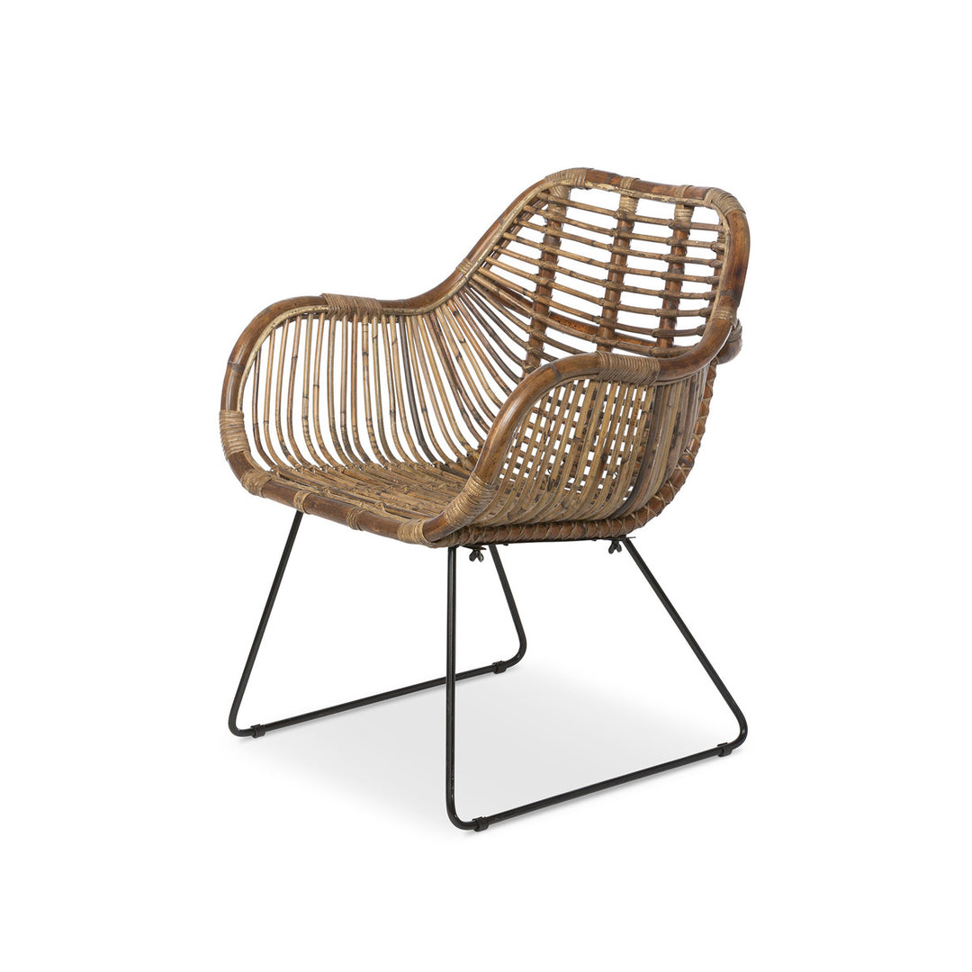 Miller Rattan and Iron Accent Chair