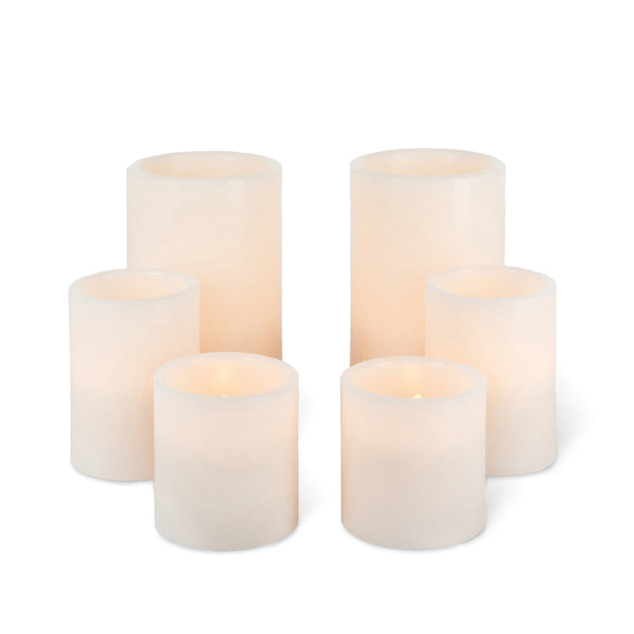 Wax Glow WickE284A2 Straight Edge Pillar Candles, Set of 6