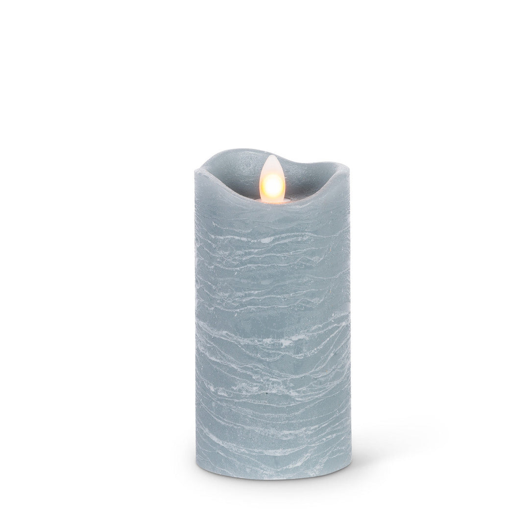 Aurora Flameless Gray Pillar Candle, 3"x6"