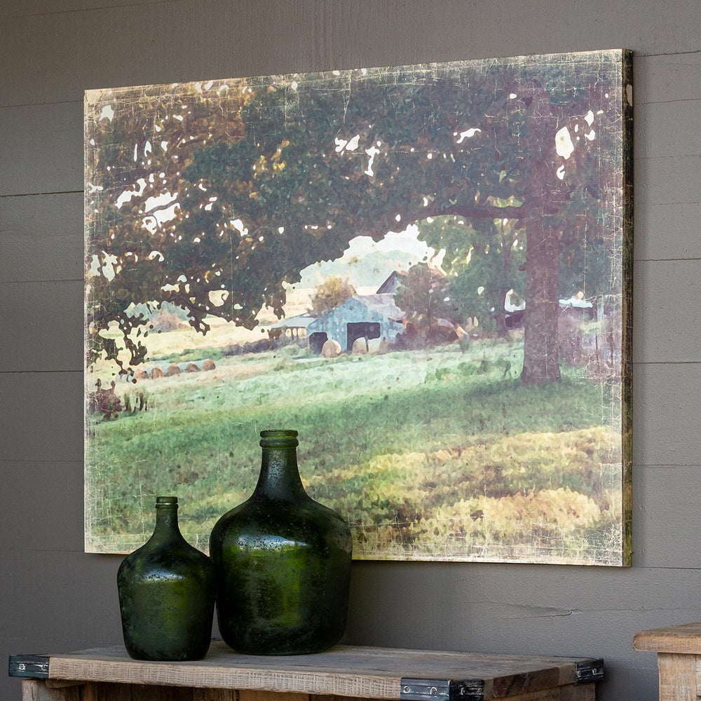 Distressed Watercolor Barn Print On Canvas
