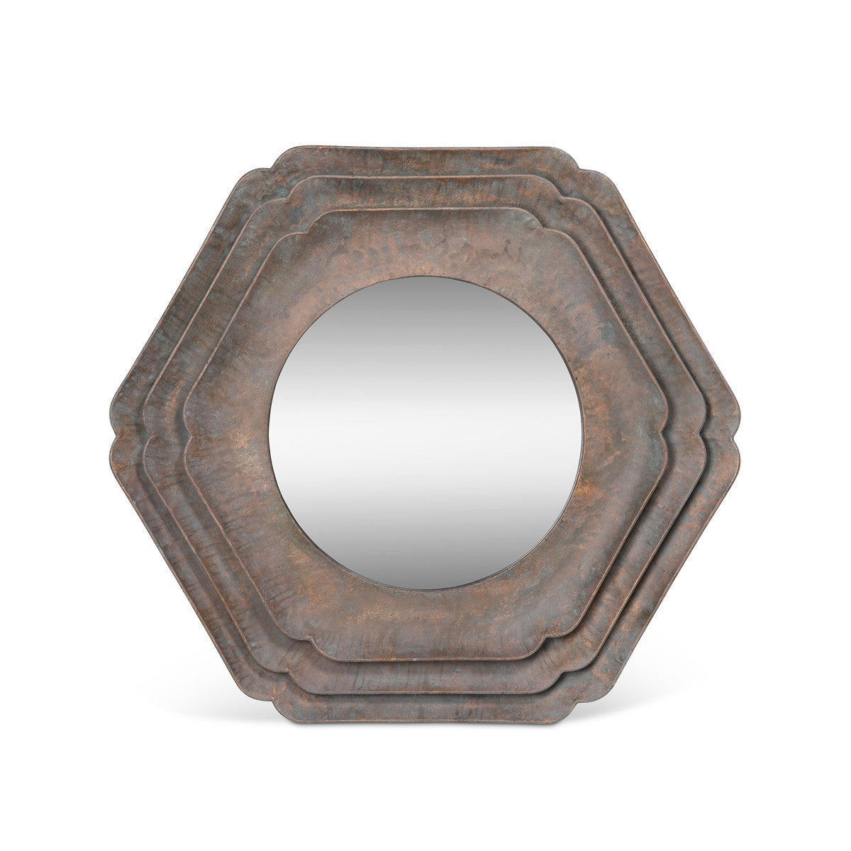 Round Hex Layered Mirror