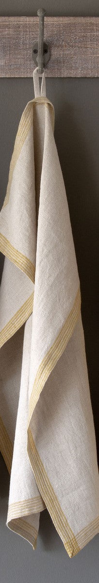 Soft Linen Dish Towel, Yellow Stripe