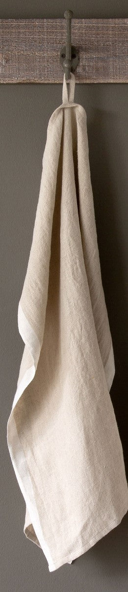 Soft Linen Banded Dish Towel, Neutral