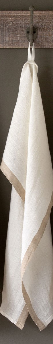 Soft Linen Banded Dish Towel, Neutral