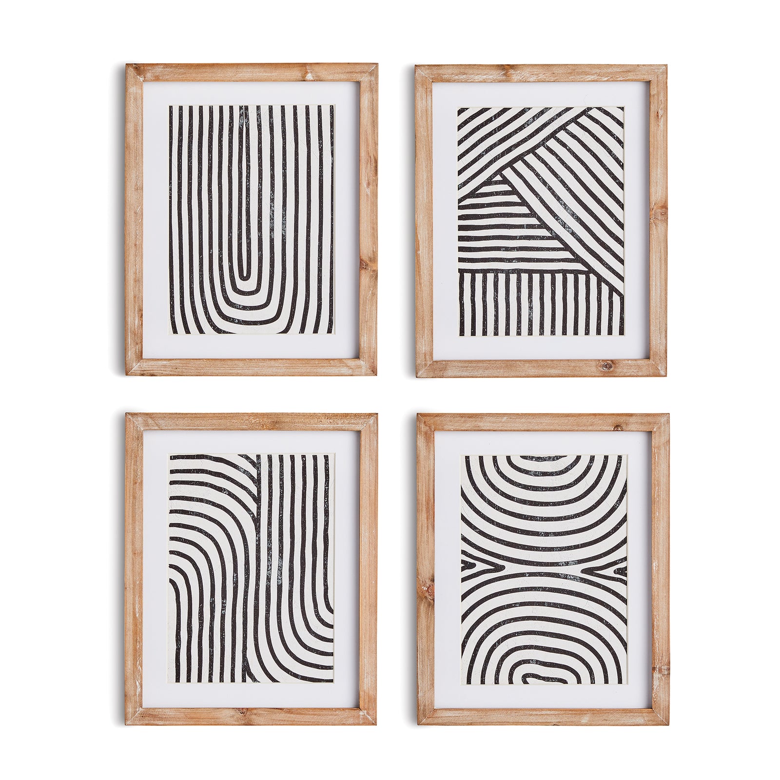 ACHROMATIC LINEAR PETITE PRINTS, SET OF 4