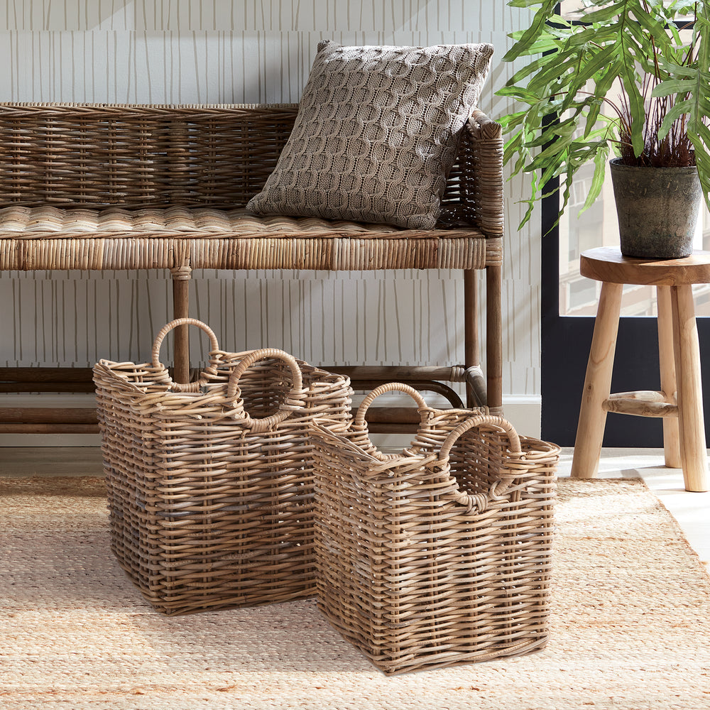NORMANDY HALO SQUARE BASKETS, SET OF 2