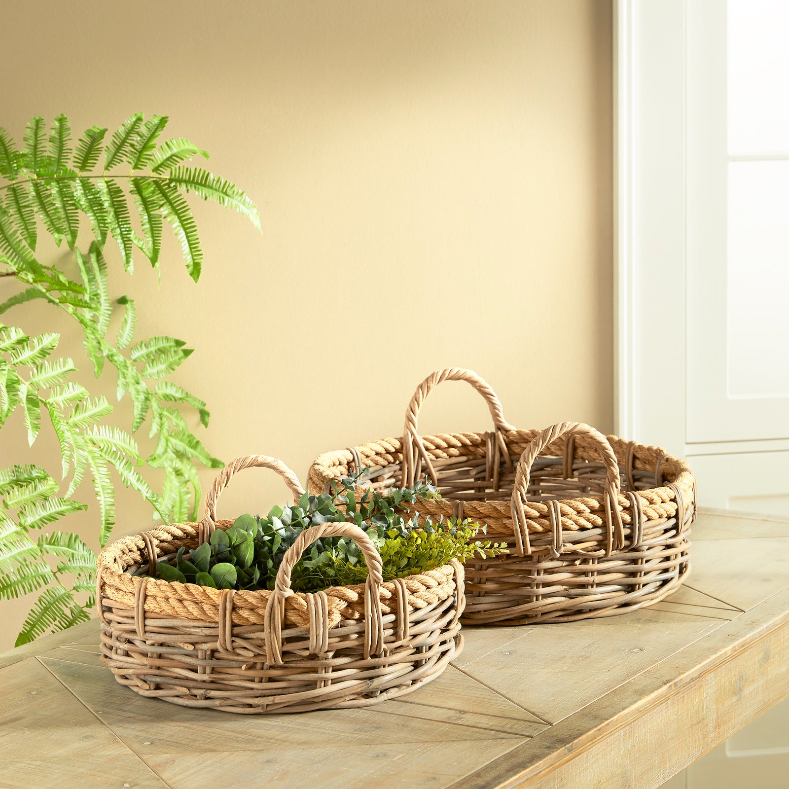 SONOMA LOW BASKETS, SET OF 2