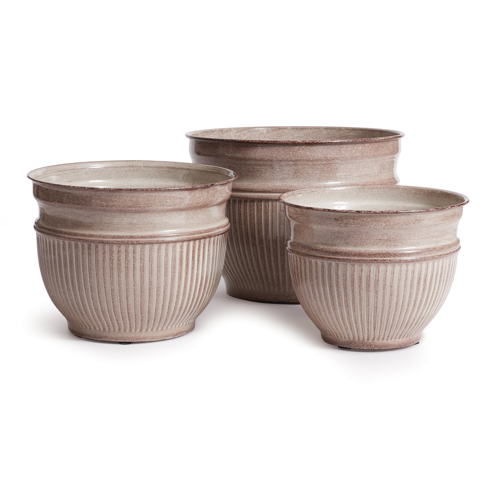 Camelia Pots, Set Of 3 - Mocha color