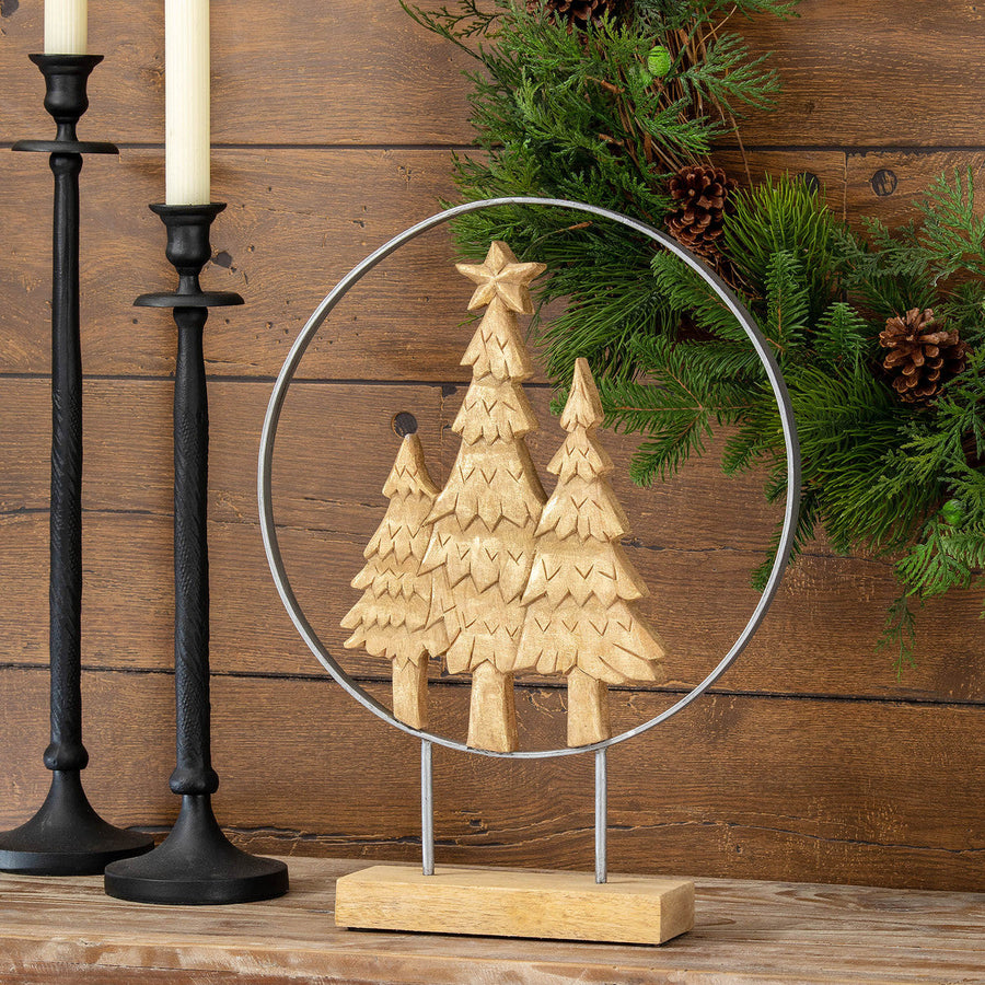 Hand Carved Christmas Tree Sculpture