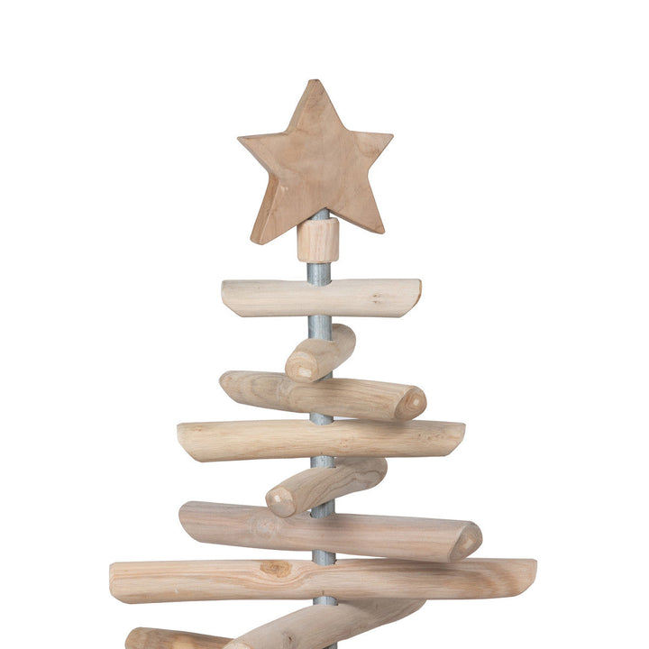 Rustic Teak Wood Christmas Tree, 50 in.
