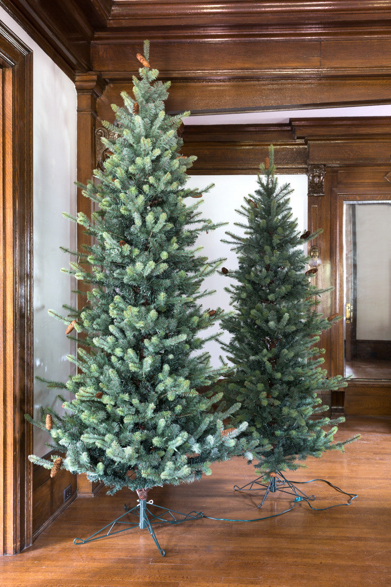 9' Park Hill Slim Line Blue Spruce LED Lights